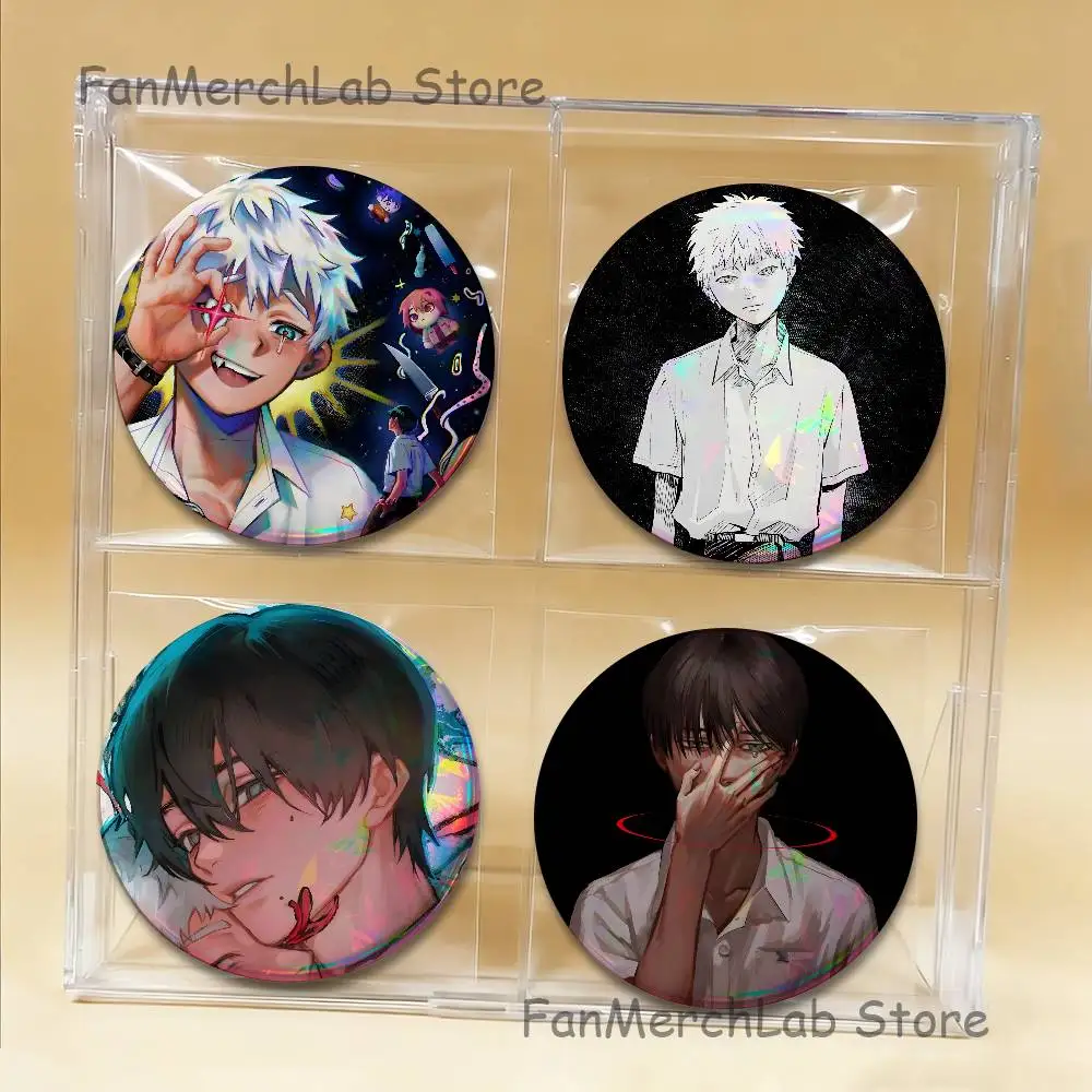 The S-Summer H-Hikaru Died Laser reflective round badges pins bag clothing decorations collectibles gifts for friends