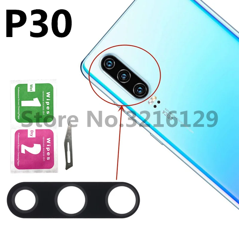 2PCS For Huawei P50 P40 P30 P20 Lite 5G Mate 8 9 10 20 30 40 40E Pro Back Rear Camera Glass Lens With Glue Replacement +Tool