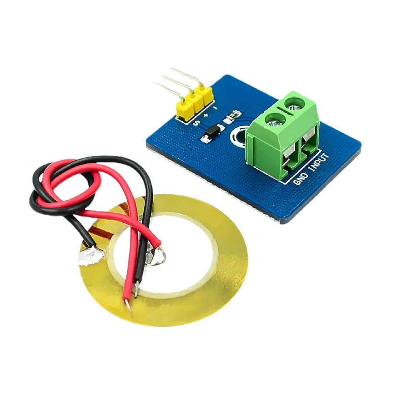 Analog piezoelectric ceramic vibration sensor / piezoelectric building block / single piece module / capacitor