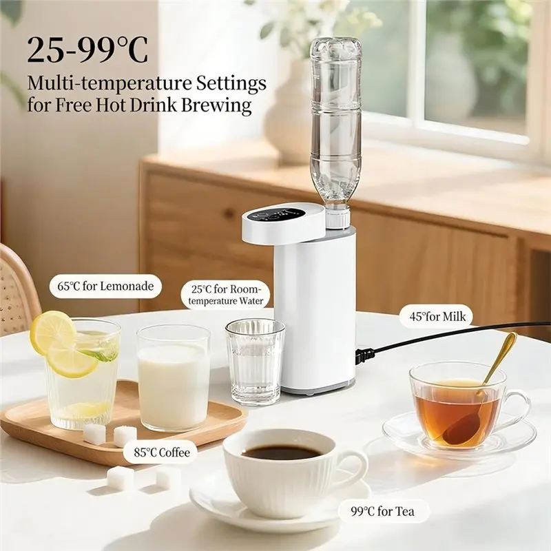 [NEW!N92R】 One Cup Hot Water Dispenser 5 Temp Settings (45°C-99°C),3S Fast Heating Compatible With Bottled And Bulk Water EU