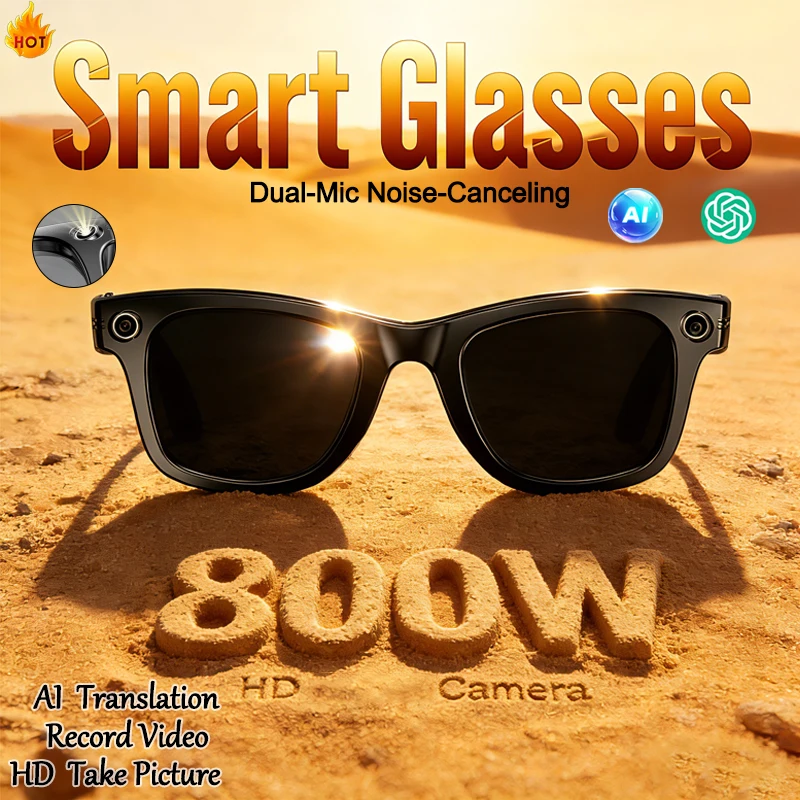 

New Smart Glasses Ai Voice Wake-up WiFi Express Transmission AI Smart Translation 270mAh Battery 8MP HD Camera AI Smart Glasses