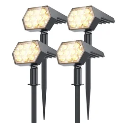 Solar Lights Outdoor  92 LED Solar Spot Lights Outdoor IP67 Waterproof Solar Garden Lights 2 In 1 for Yard Garden Porch