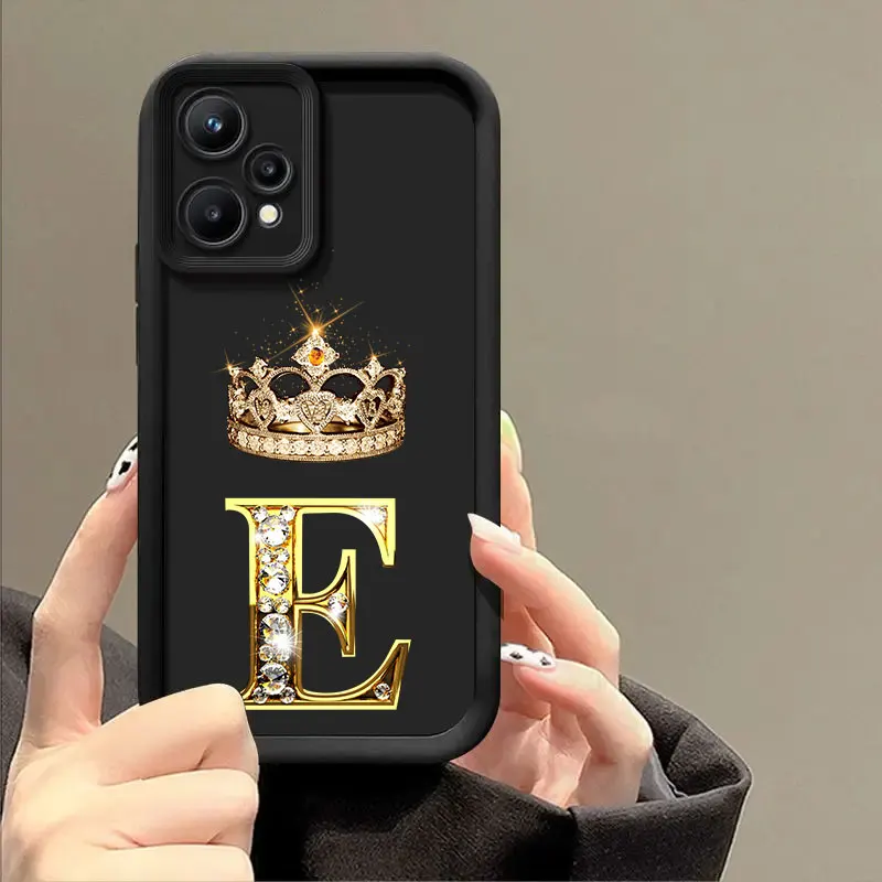 تاج رسالة E K M L J جراب هاتف ل Realme 8 9 11 14 12 13 Pro Plus C31 C35 C21Y C53 C55 C63 C65 C67 C71 C75 GT 3 6 NEO5 غطاء