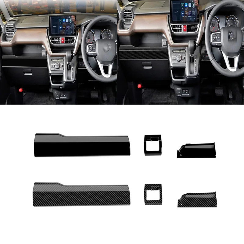 

For Daihatsu MOVE 2025 2026 Car Center Control Dashboard Panel Strips Cover Trim Interior Accessories ABS Carbon Fiber