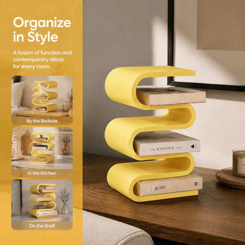 3D Printed Vertical Book Holder Creative Multi-layer Desktop Book Organizer Modern Minimalist Book Shelf Bedside Table