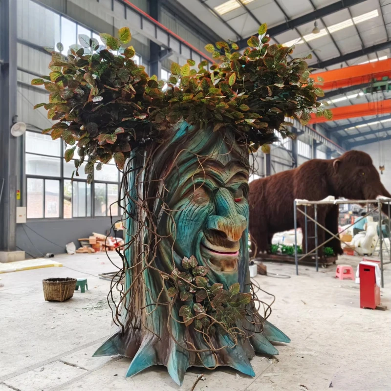 Animasi taman hiburan ukuran khusus pohon bicara animasi realistis buatan pohon bicara untuk dijual