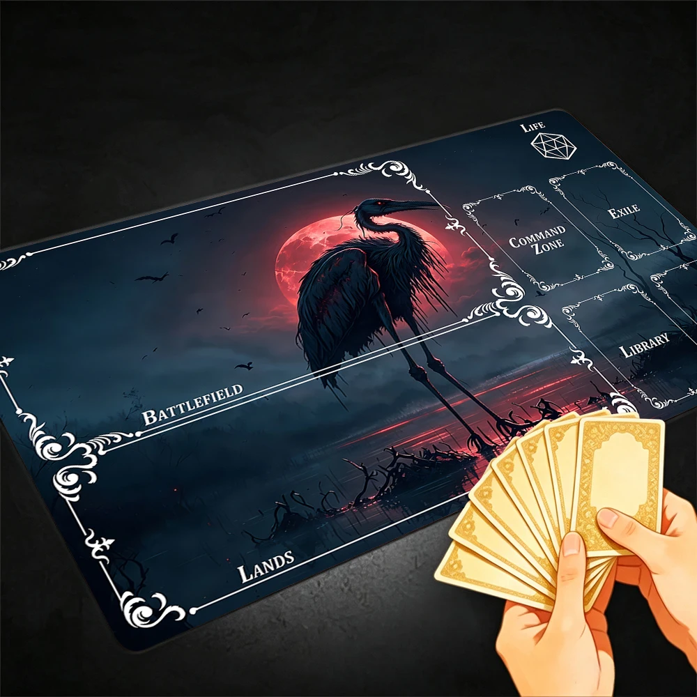 Mutant Strange Bird TCG Playmat Magic Playmat with Stitched Edge Anti-slip base 60X35cm Gathering Gaming Mat Trading Card Game