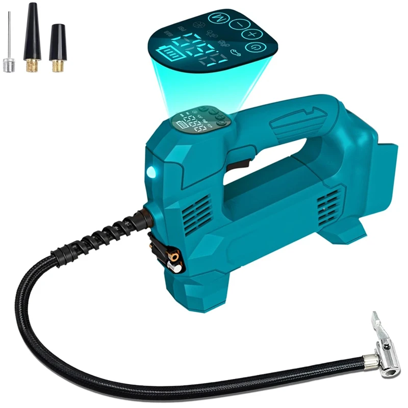 Inflador de neumáticos inalámbrico, compresor de aire para batería Makita de 18V con manómetro Digital para coches, motocicletas, bicicletas, pelotas deportivas