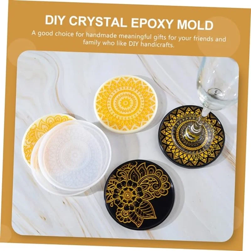 DIY подставка для кристаллов, форма для эпоксидной смолы, гипсовый круглый узор, цветочное размещение, силиконовая форма для подставок