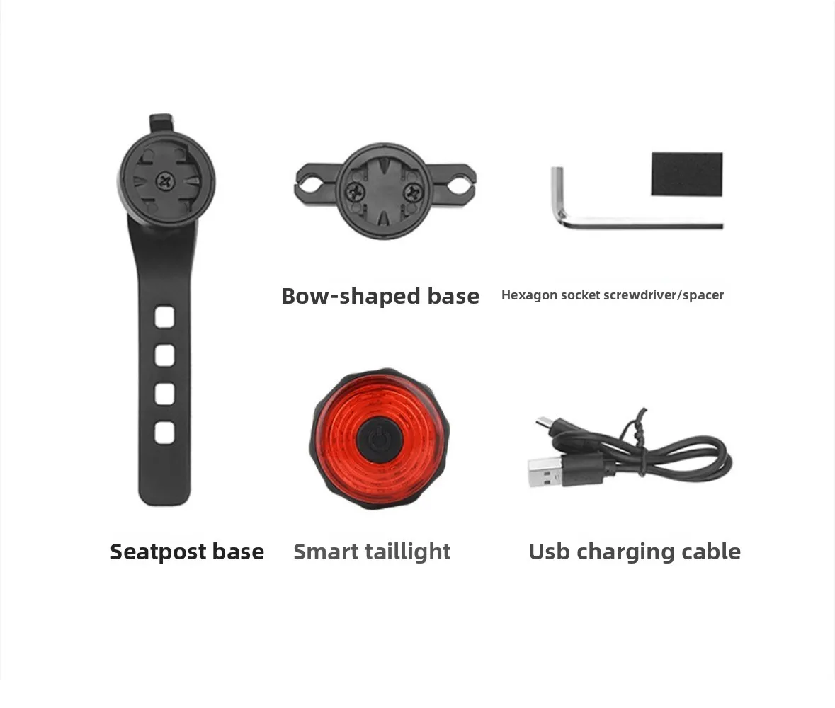 Brake Induction Night Riding Warning Tail Light Bouncing Fruit Riding Equipment Bicycle Tail Light Usb Charging Intelligent