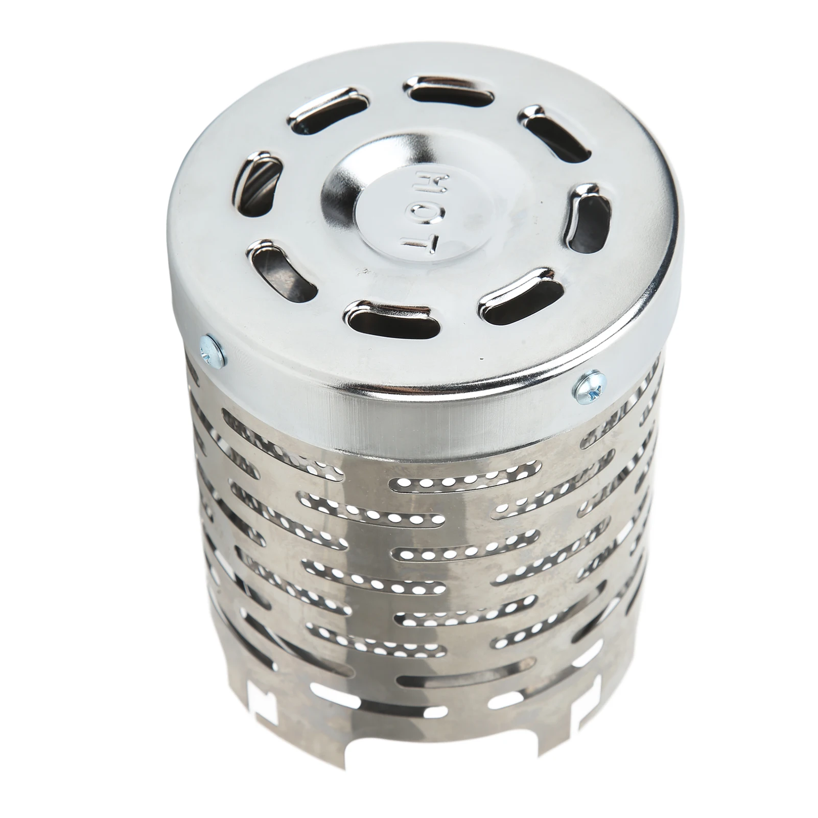 Camping Mini Heater Cover Silver Stainless Steel Camping Warming Stover Cover Safe Avoid Flame Spillage with Handle for Picnics
