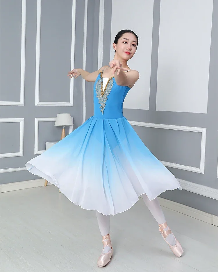 

Children's Performance Clothes Ballet Skirt Practicing Clothes Fluffy Skirt Girls' Performance Clothes Sky Blue Princess Skirt