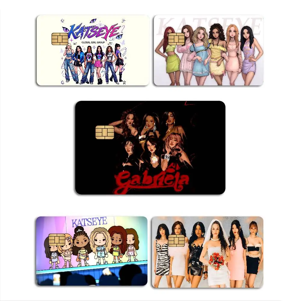 Kpop VIBRANT K-KATSEYE Game Film Cover Sticker Case for Small Chip Credit Debit Card Front Side