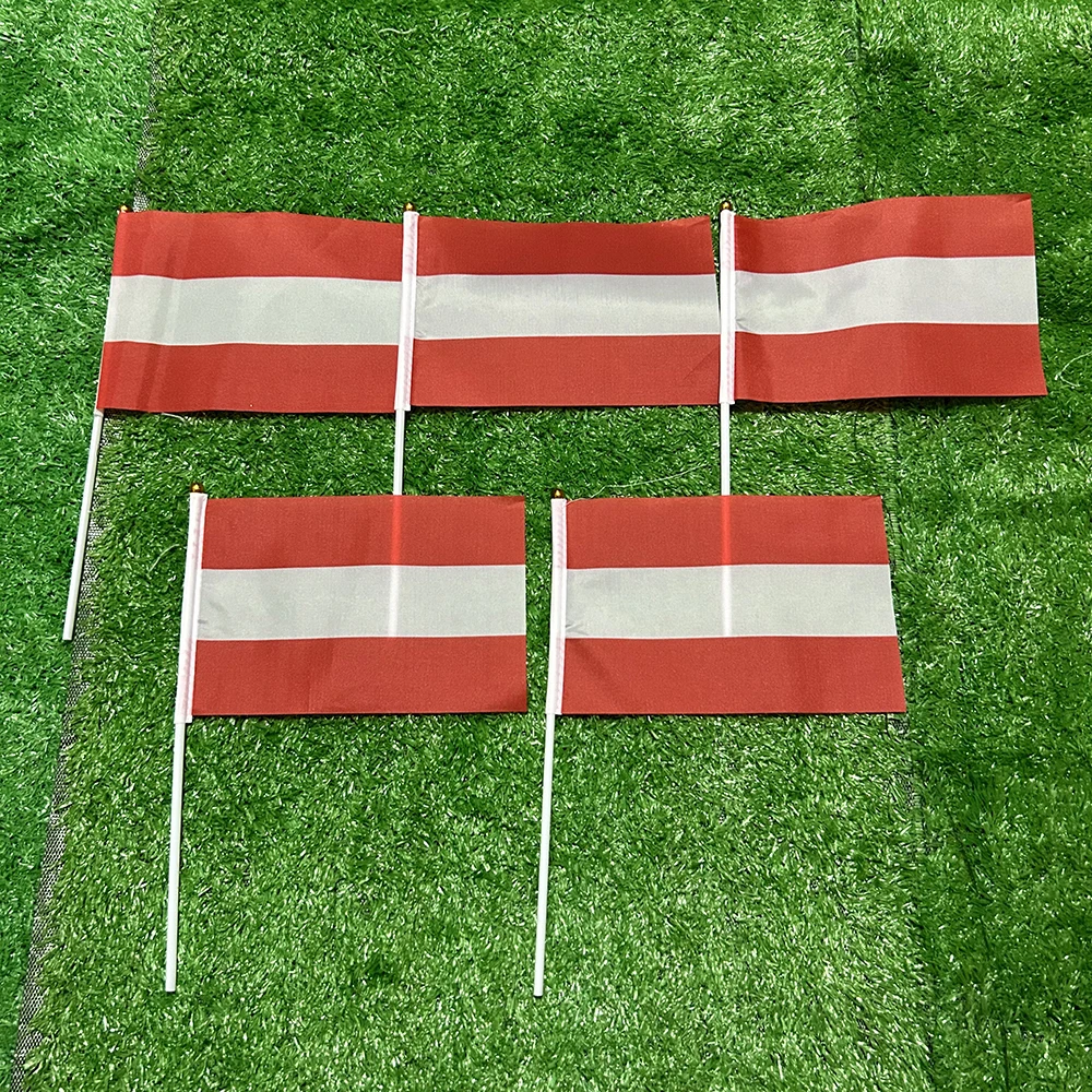 Флаг SKY, австрийский ручной флаг, 10/20/50/100 шт., 21*14 см, австрийские ручные размахивающие флаги с пластиковым жердом для спортивной деятельности, домашний декор