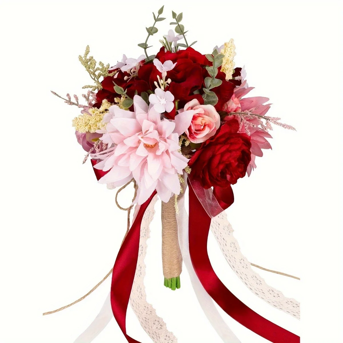 

11,8-дюймовые свадебные букеты, свадебный букет, искусственные розы для невесты, подружки невесты, свадьба в деревенском стиле в стиле бохо