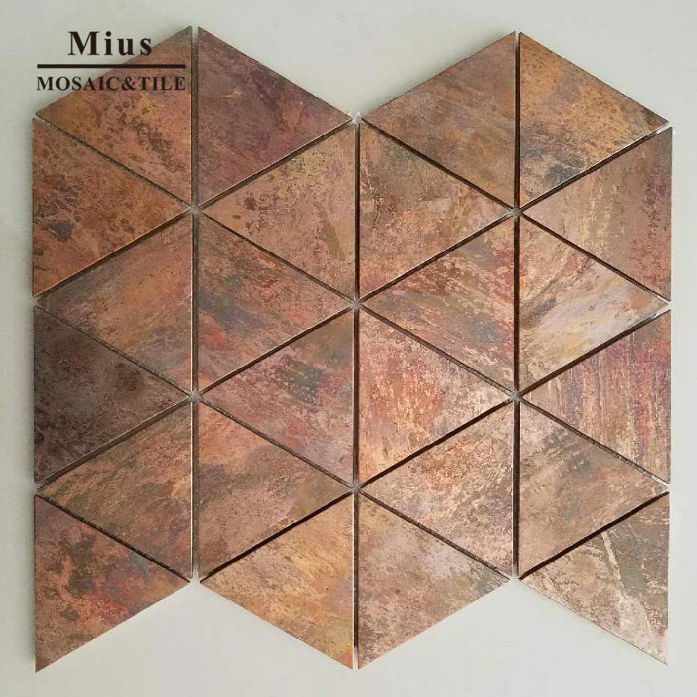 

Friendly price triiangle copper metal mosaic tile