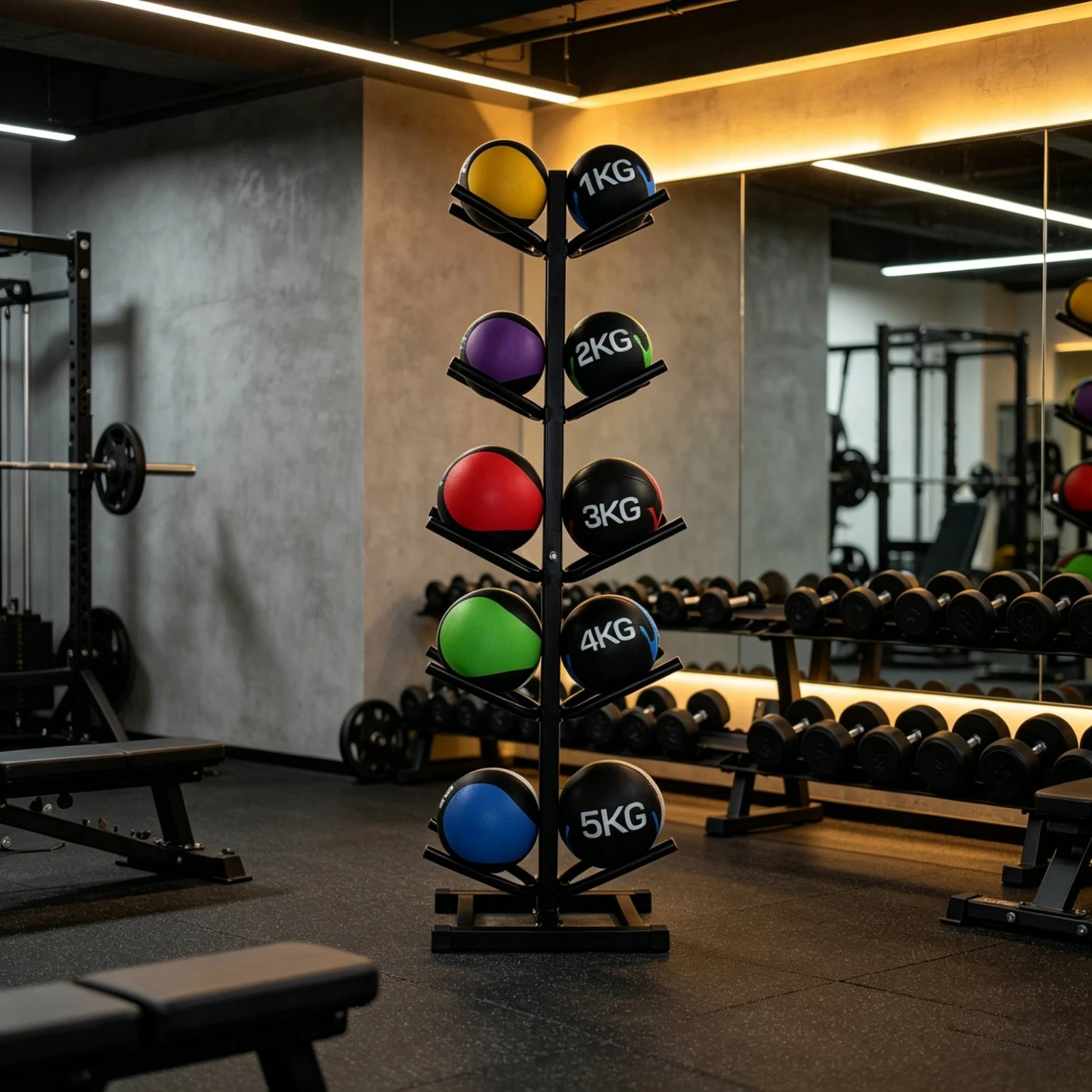 Double-Row Ball Rack Curved Cradles Steel Ball Rack Sports Equipment Organizer Vertical Frame Large-Capacity