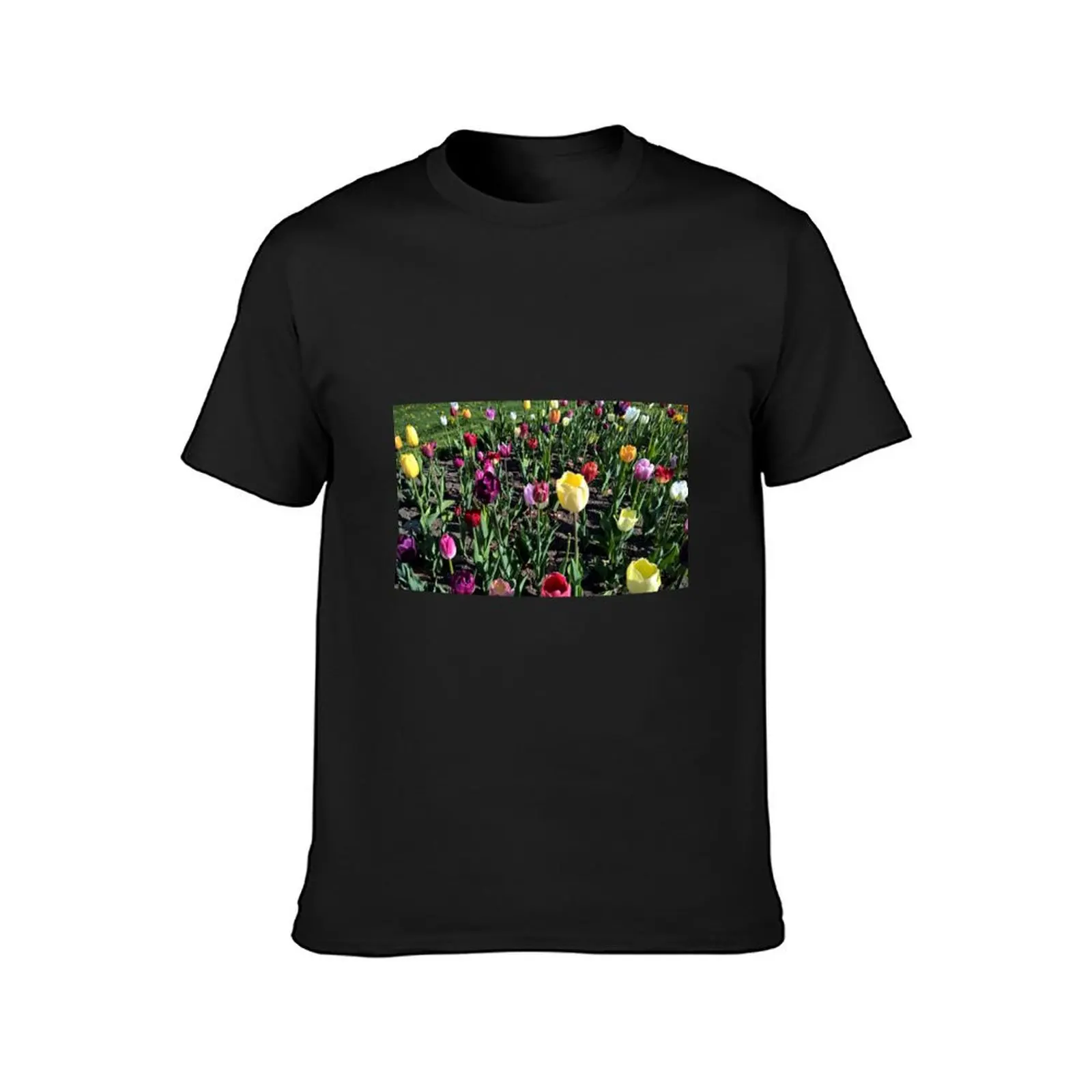 Spring Variety Tulips in Sunset T-Shirt graphics summer top heavyweights tees tshirts for men