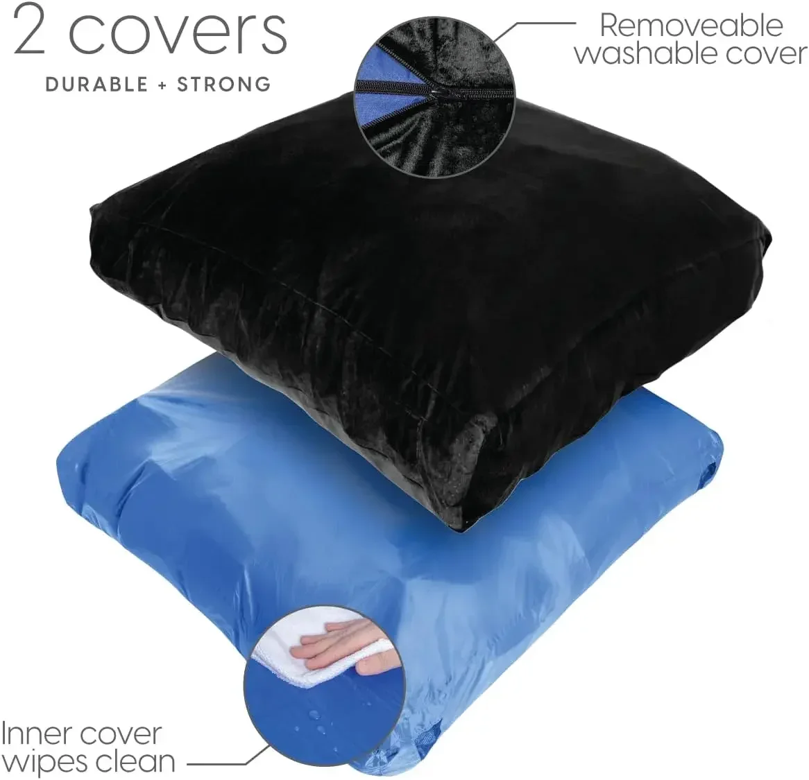 Milliard Crash Pad Sensory Pad con bloques de espuma para niños y adultos con funda lavable (5 pies x 5 pies) Negro