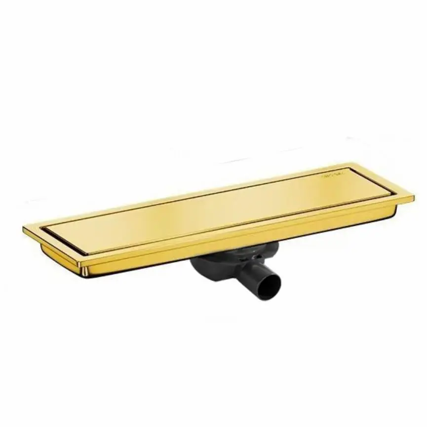 Invisible Tile Floor Drain Brshed Gold Black 304 Stainless Steel Lavatory Bathroom Shower Long Linear Drainage Side Floor Drains