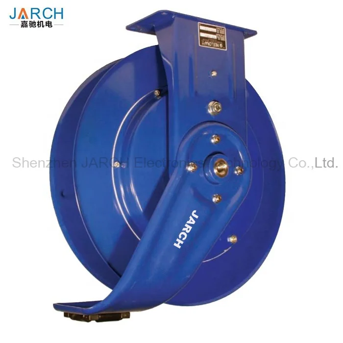 Multi-positional Guide Arm Facilitates Ceiling, Wall Or Floor Mount Metal Clean Air Hose Reel