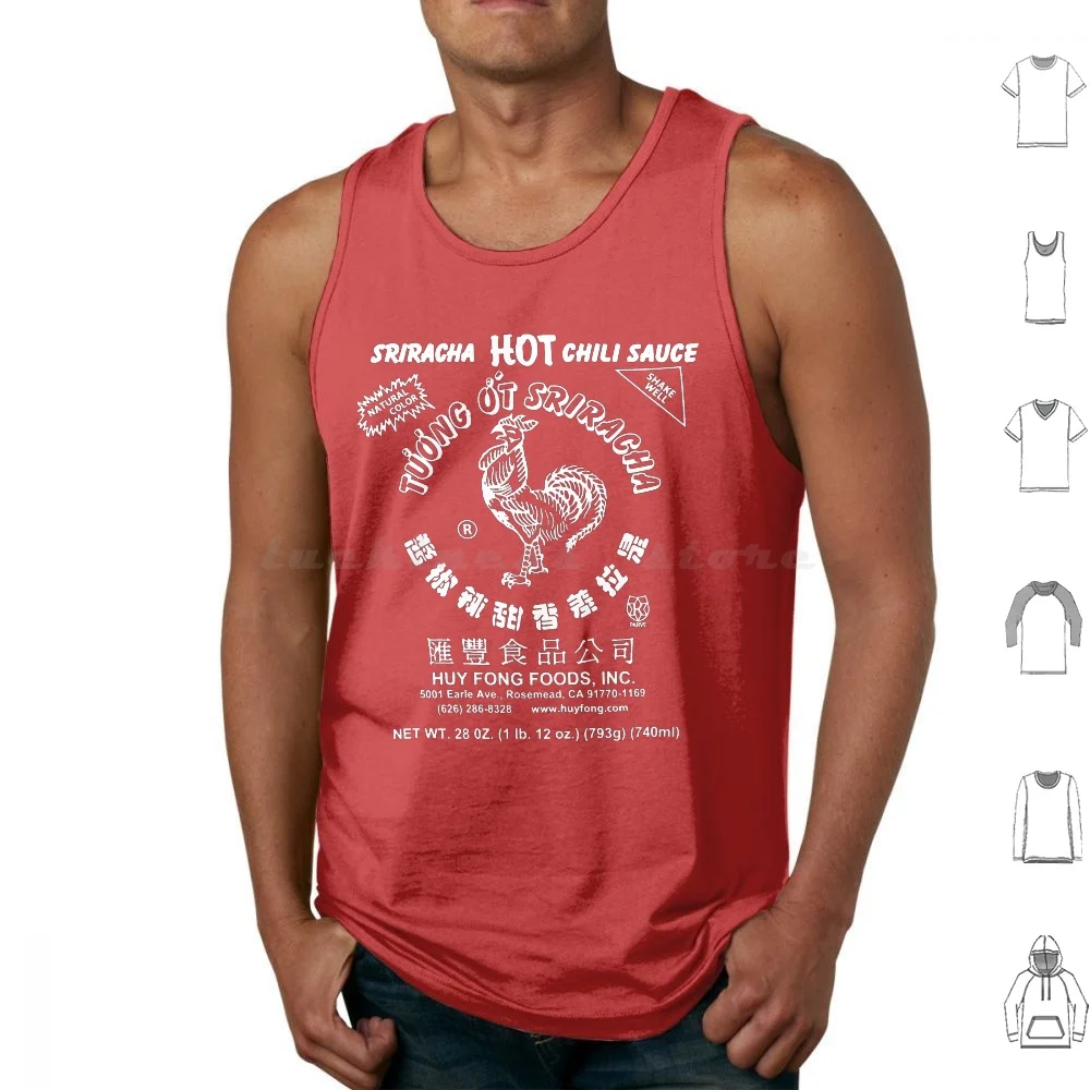 Spicy In White Tank Tops Vest Sleeveless Spicy Best Selling Hot Sellers New Sriracha Cool Trendy Sriracha Sauce Chili Chilli