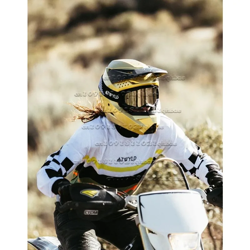 เสื้อผ้ามอเตอร์ไซค์แขนยาวแห้งเร็ว, เสื้อผ้ามอเตอร์ไซค์สไตล์เรโทร, เสื้อยืดป้องกันแสงแดดและลดความเร็วสำหรับขับขี่ออฟโรด