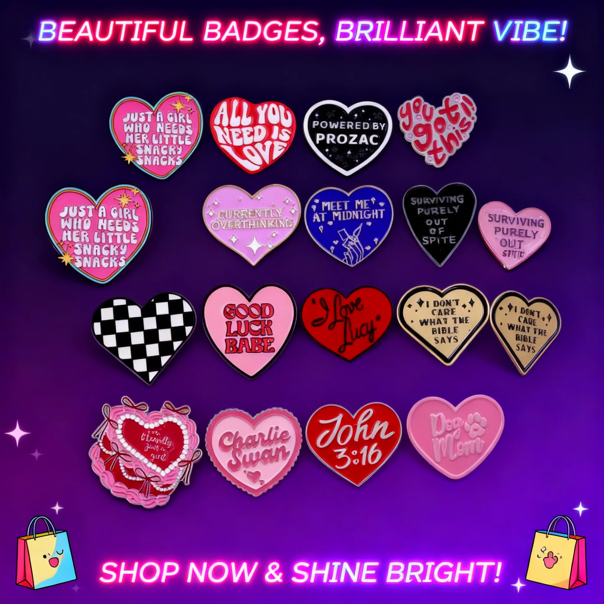 

Alloy Love Heart Brooch Pin Fashion Decoration Clothing Bag Accessory Multi Color Hot Selling