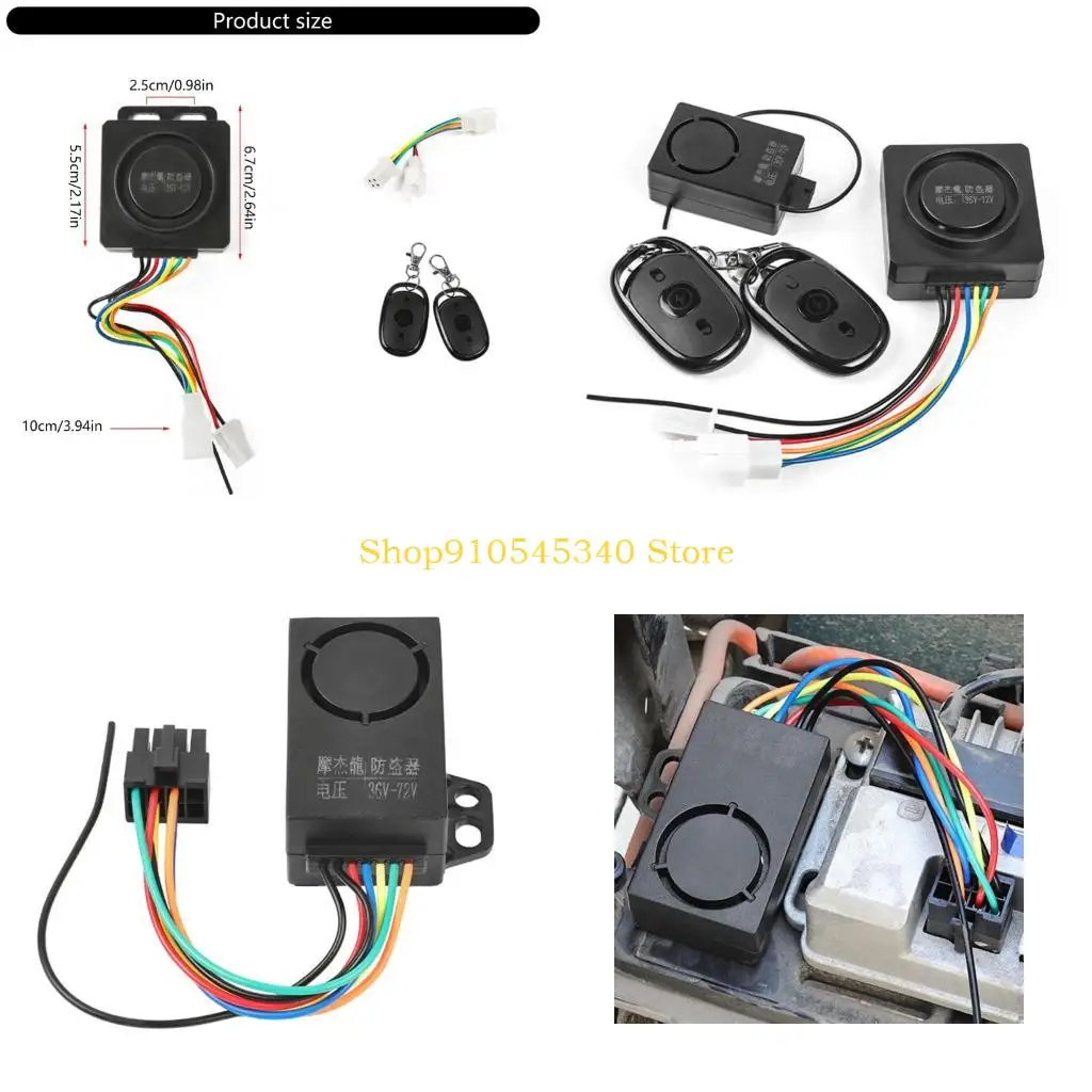 

U2JA Electric Tricycle Security Alarm with Double Remotes Fast Start Function Anti Theft Protection for Electric Tricycles