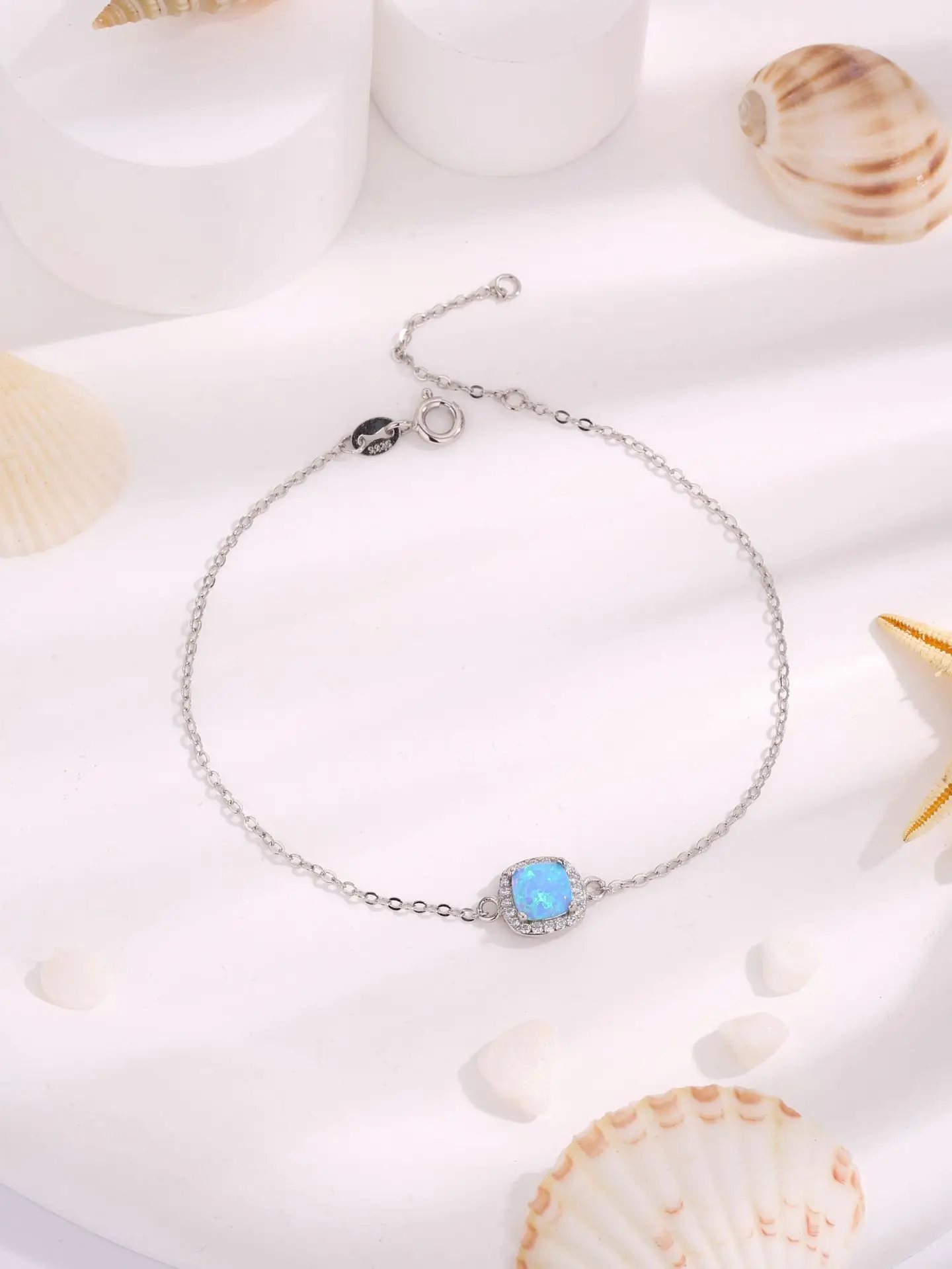 Pulsera de ópalo de plata 925 para mujer, joyería simple, pequeña y fresca, accesorios elegantes exquisitos para fiesta de vacaciones