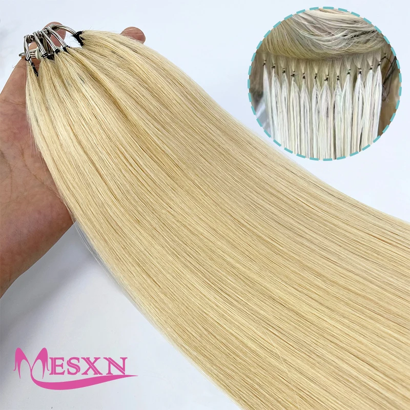 Mesxn neue Feder haar verlängerungen 100% menschliches Haar echtes natürliches Haar bequem und unsichtbar 16 "-26" braune Blondine für Salon