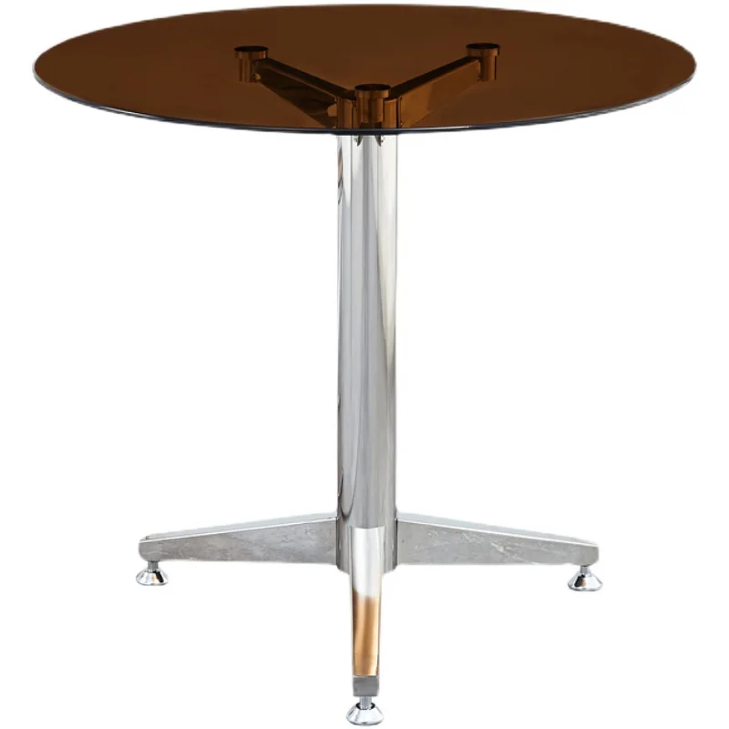 

Dining table acrylic, transparent stainless steel lifting balcony chairs, round glass commercial industrial exterior tables and