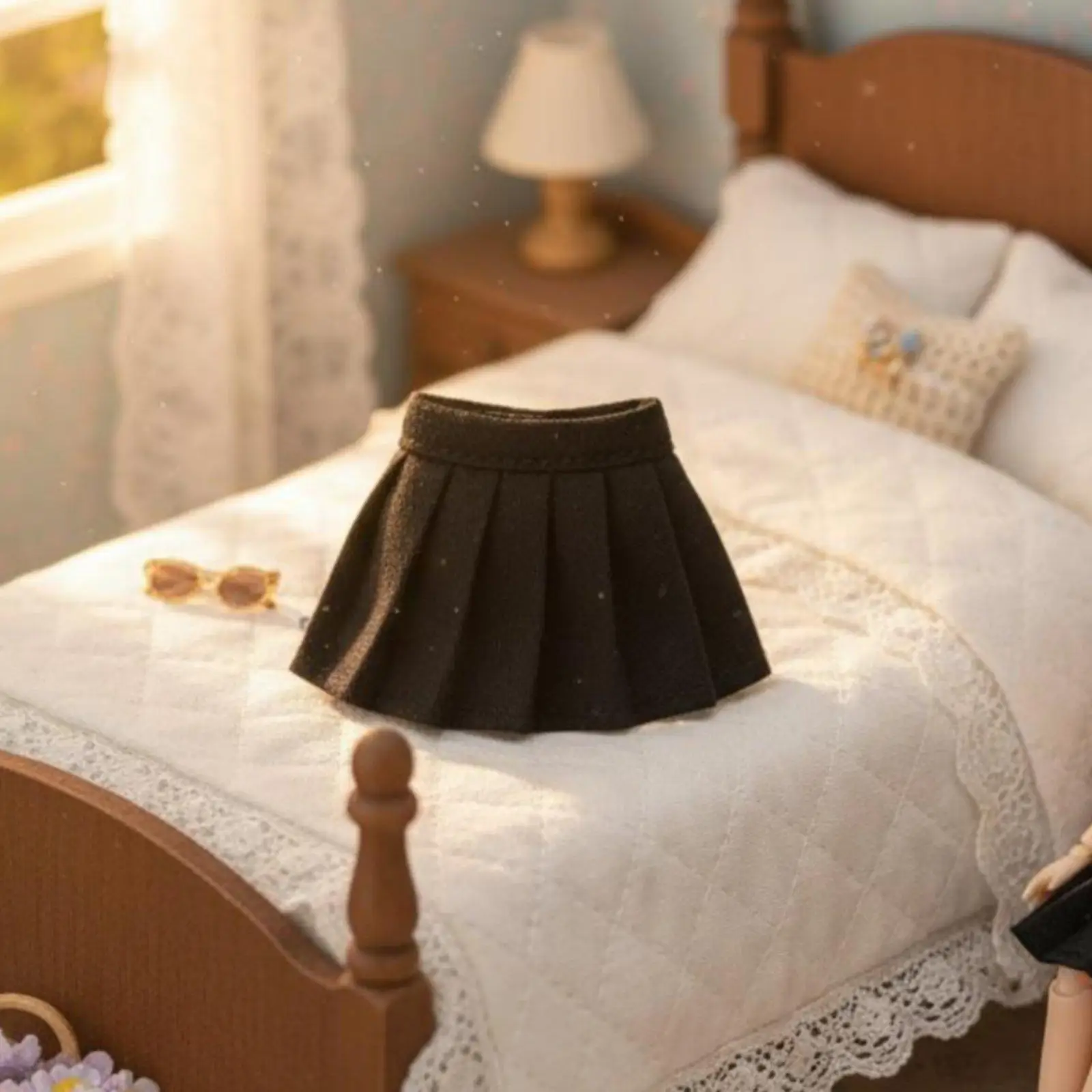 1 12 Scale Pleated Doll Skirt Cloth Summer Outfit Miniature Clothes for Ball Jointed Doll House Accessories