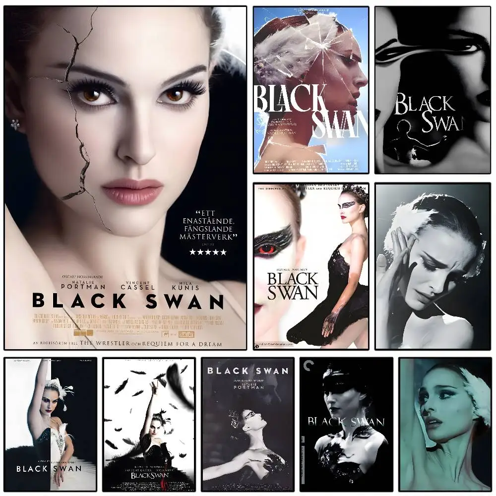 ملصق فيلم B-Black Swans عالي الدقة جدار لاصق مقاوم للماء لغرفة المعيشة المنزلية وغرفة النوم والديكور الجمالي #1