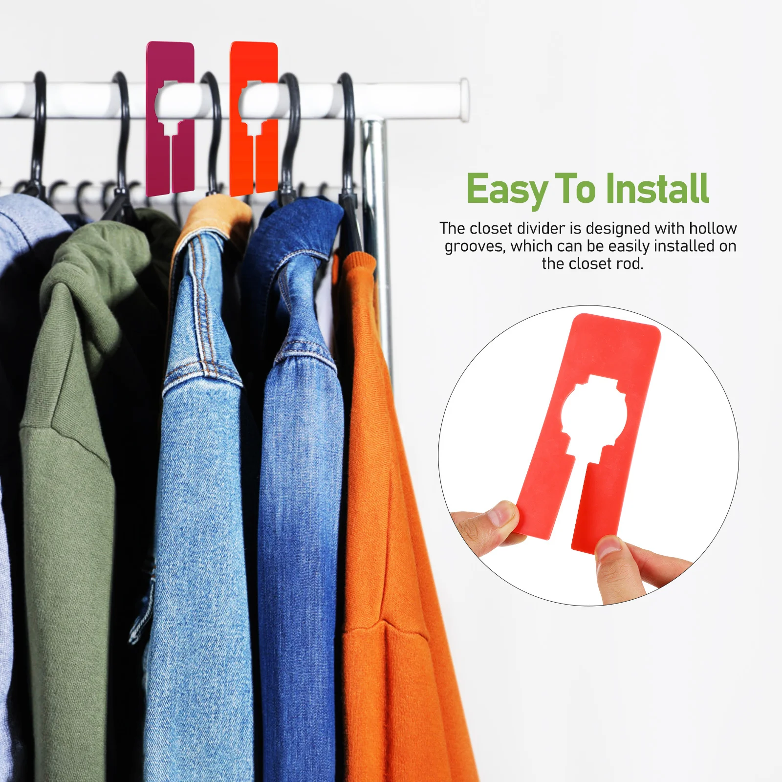 

30Pcs Wardrobe Dividers for Clothes Plastic Closet Dividers Reusable Hollow Groove Design Easy Install Clothes Sorting Storage