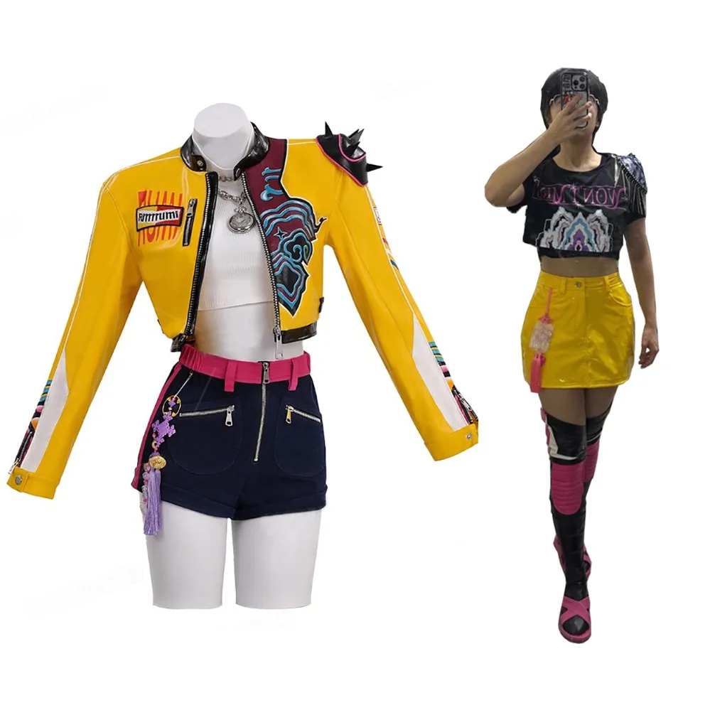 

K-POP Demon Hunters Cosplay Rumi Mira Halloween Costumes Women Stage Rumi Cosplay Uniform Clothing