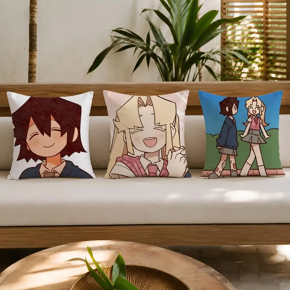 Anime I Love A-Amy Cushion Cover Double-Sided Plush Sofa Cushion Covers Organic Breathable Invisible Zipper