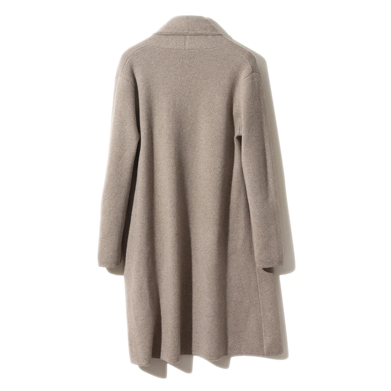 High quality men's 100% pure cashmere cardigan knitted jacket loose lapel Swearcoat trendy men's streetwear luxury Pull long