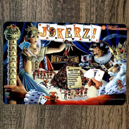 1 pcs,Jokerz Arcade 8x12 Metal Wall Video Game Sign