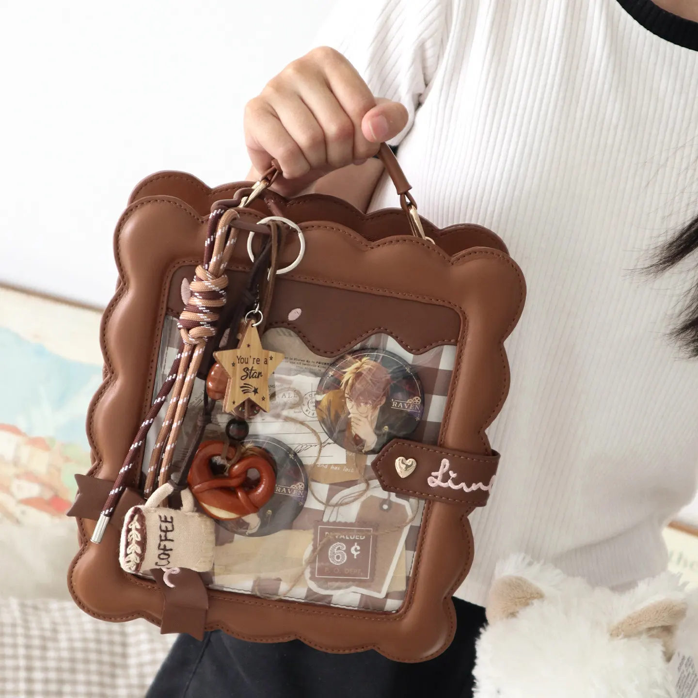 Japanese Original Biscuit Modeling Lta Bag Crossbody Shoulder Baby Bag Girl Small Food Cute Daily Two-dimensional Women's Bag