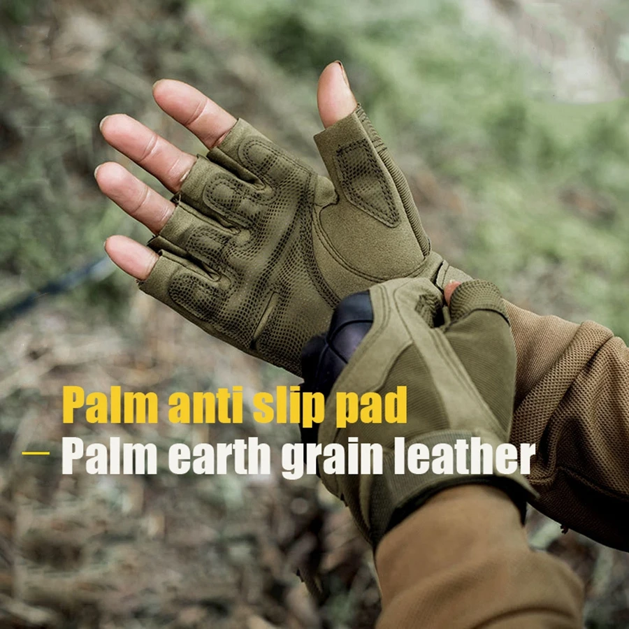 Outdoor Tactical Fingerless Gloves Hard Knuckle Paintball Airsoft Hunting Combat Riding Hiking Cycling Half Finger Gloves