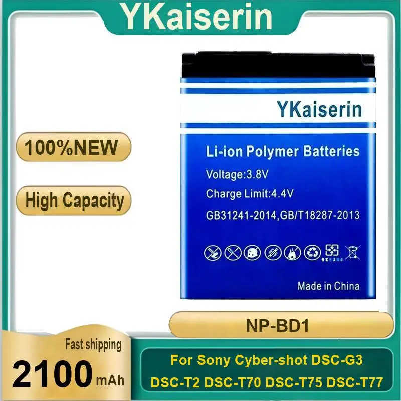 

Battery NP-BD1 2100Mah For Sony Cyber-Shot Dsc-G3 Dsc-T2 Dsc-T70 Dsc-T75 Dsc-T77 Dsc-T90 Dsc-T200 Dsc-T300 Dsc-T500 Camera