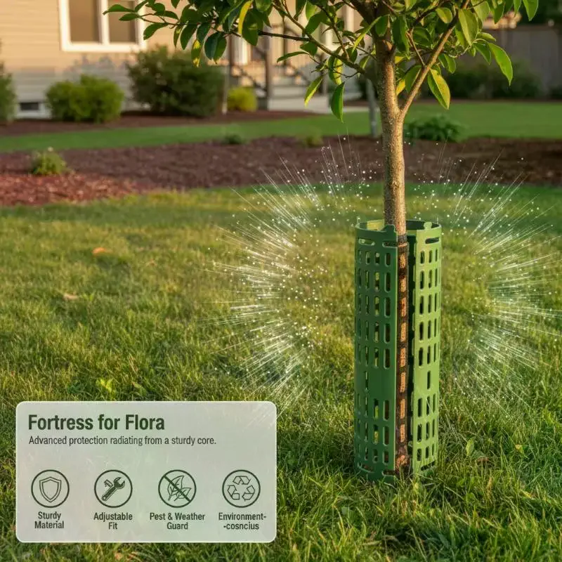Tree Trunk Protector Resizable For Various Size Trees Or Plants Preventing Tree Bark Damage From Pruners Mowers And Rodents