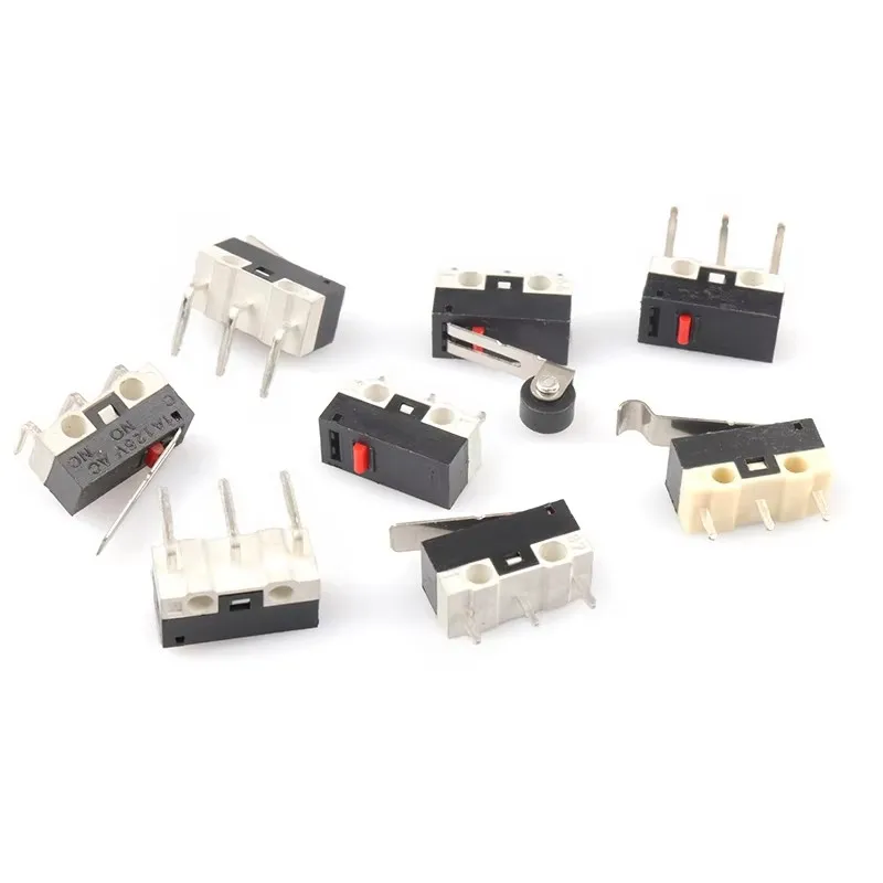 10pcs Micro Switch Roller Lever Arm PCB Terminals Micro Limit Normal Close/Open Switch Stroke Limit Switch Contact Button