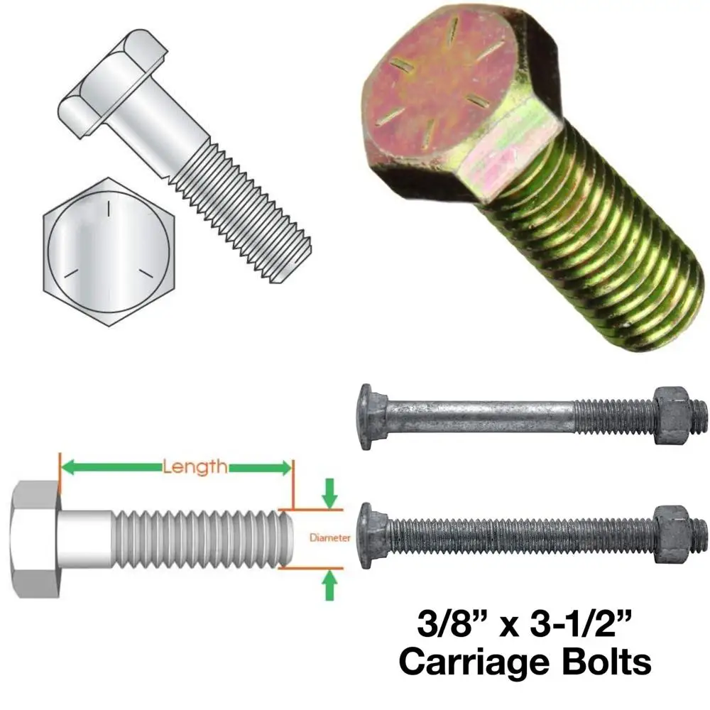 

Оцинкованные болты с шестигранной головкой класса 5 с частичной резьбой 3/8-16 x 2 1/2 дюйма, упаковка 100 шт., высокопрочные крепежные детали для промышленного использования