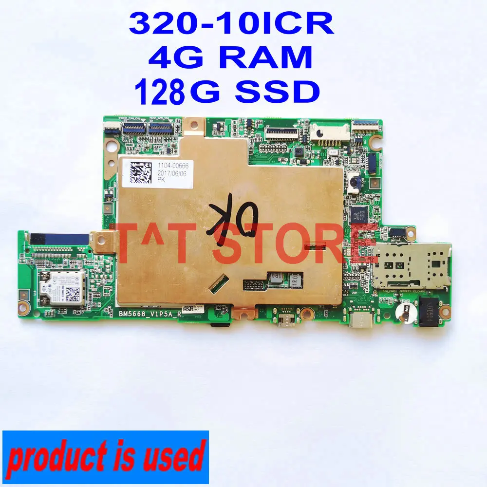 USED For LENOVO Miix 320-10ICR 325-10ICR MIIX320 Tablet Motherboard MAIN BOARD With 4G RAM + 128G SSD BM5668_V1P5A Free Shipping