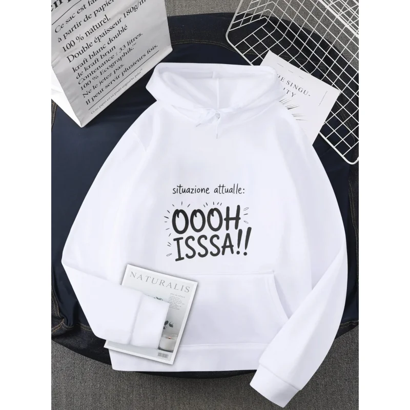 سترة رجالية بغطاء للرأس باللون الأسود Attuale Oooh Issa بنمط مطبوع عالي الجودة من القطن ملابس غير رسمية للارتداء اليومي #2