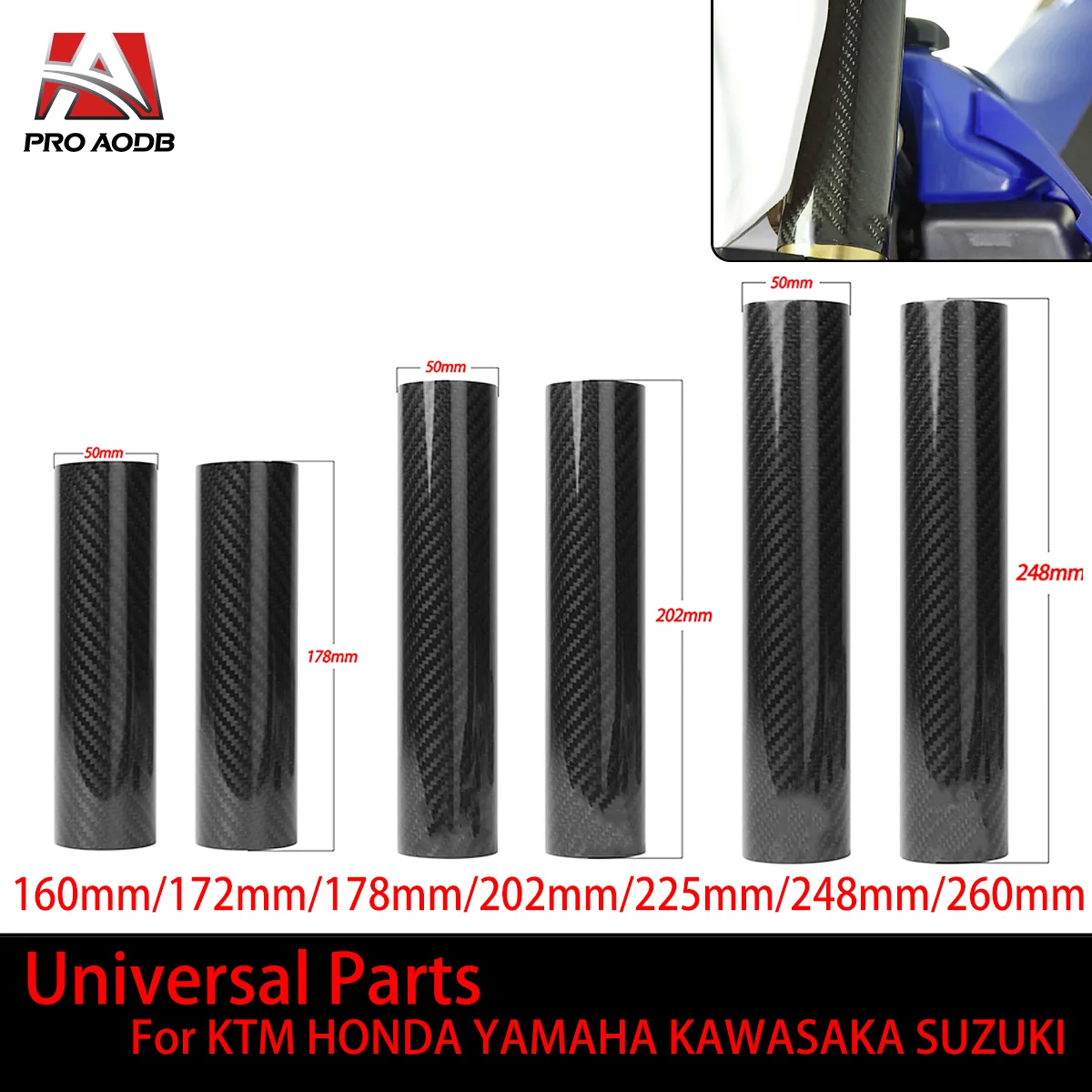 

Universal Parts Motorcycle Fork Wraps Carbon Fiber Protectors For Husqvarna CRF CR YZF 125 150 250 2002-2023 Motocross Dirt Bike