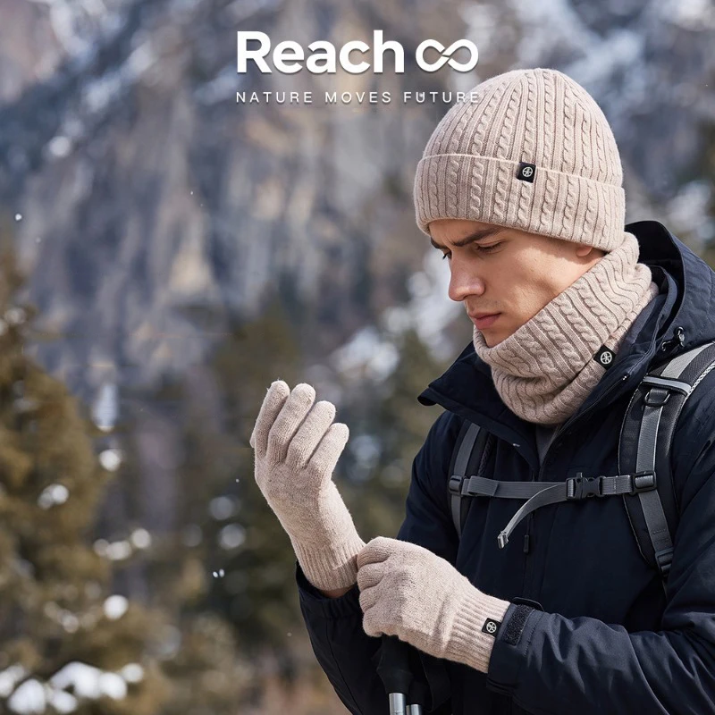 Man and Woman Fleece Lined Hat Scarf Glove Suit Knitting Keep Warm Multiple Style Three Piece Set Winter Clothing Accessories