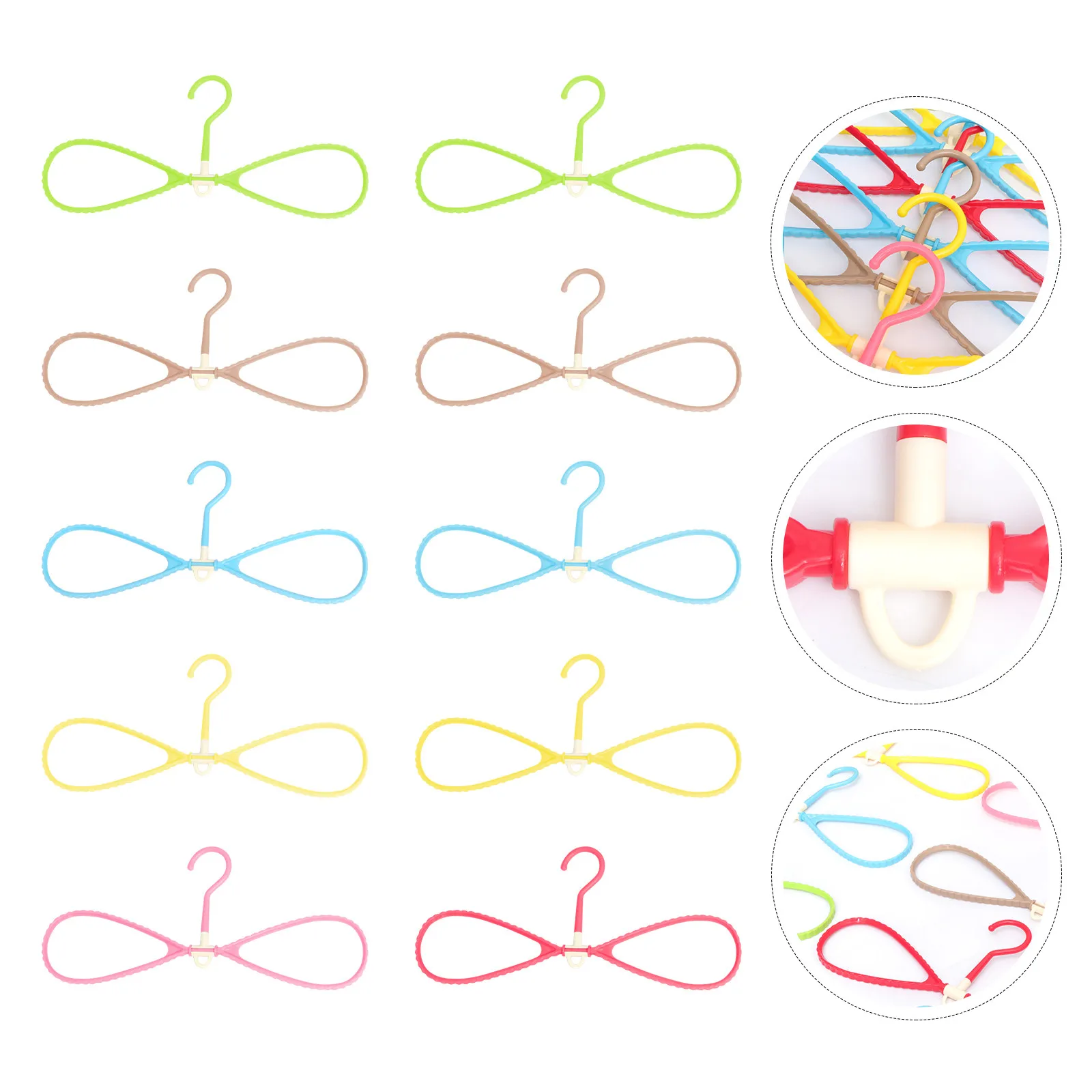 10Pcs No Mark Clothes Hangers Space Saving Rotary Skid Proof Plastic Hangers for Wardrobe Closet Pants Coats Suits Laundry